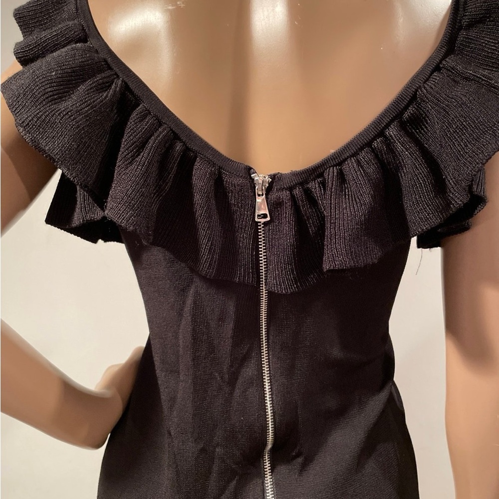 Bebe Bodycon Black Ruffle Dress - Picture 6 of 6